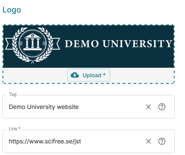 Screenshot of logo settings