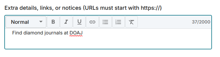 Extra details textbox with text.