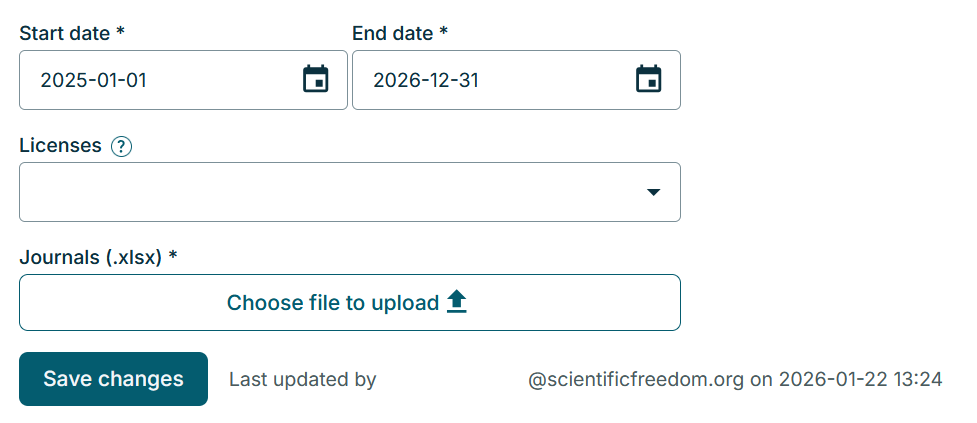 Screenshot of Save changes button
