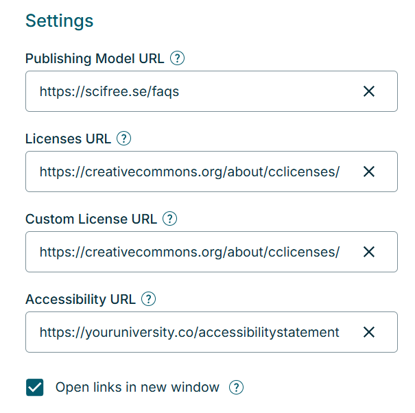 Screenshot of Settings