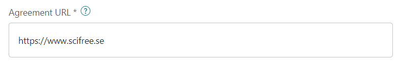 Screenshot of agreement URL textbox.