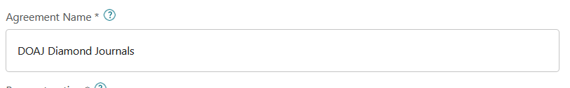 Screenshot of agreement name textbox.