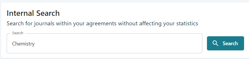Search box with chemistry as search term screenshot.