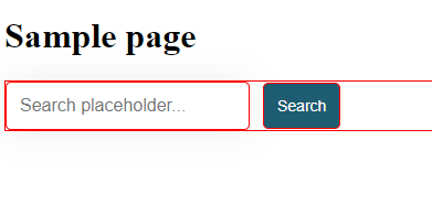 search widget with red borders screenshot