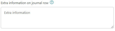 Screenshot of Extra information on journal row textbox.