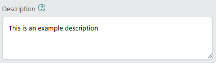 Screenshot of description text box with example text.