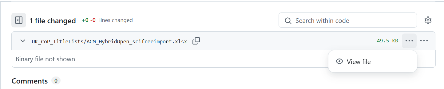 Screenshot of view file highlight on title list on GitHub