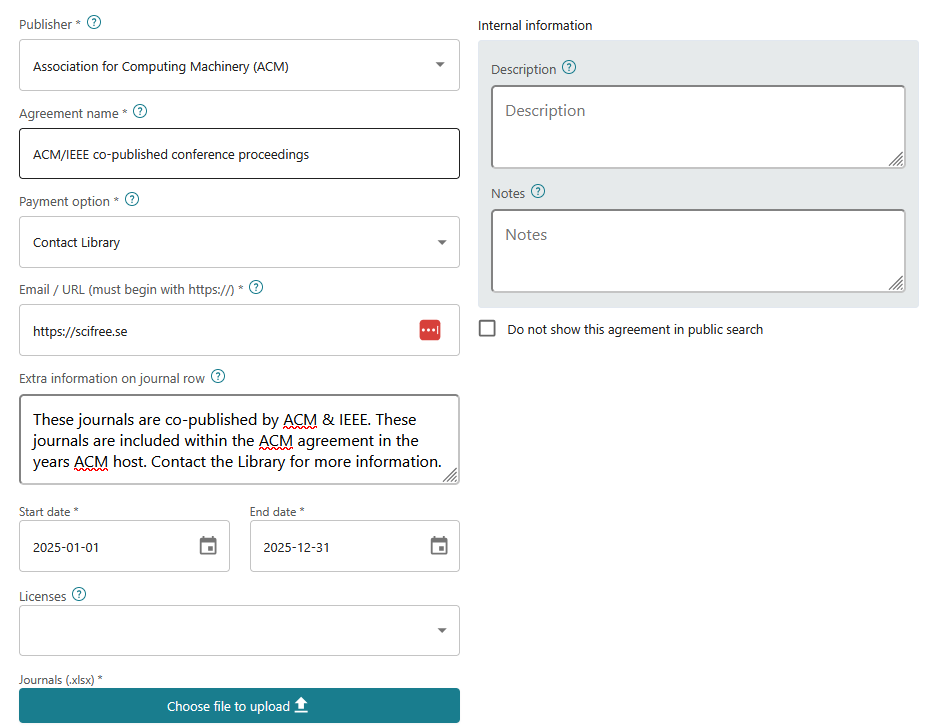 Screenshot of ACM/IEEE agreement form within JST